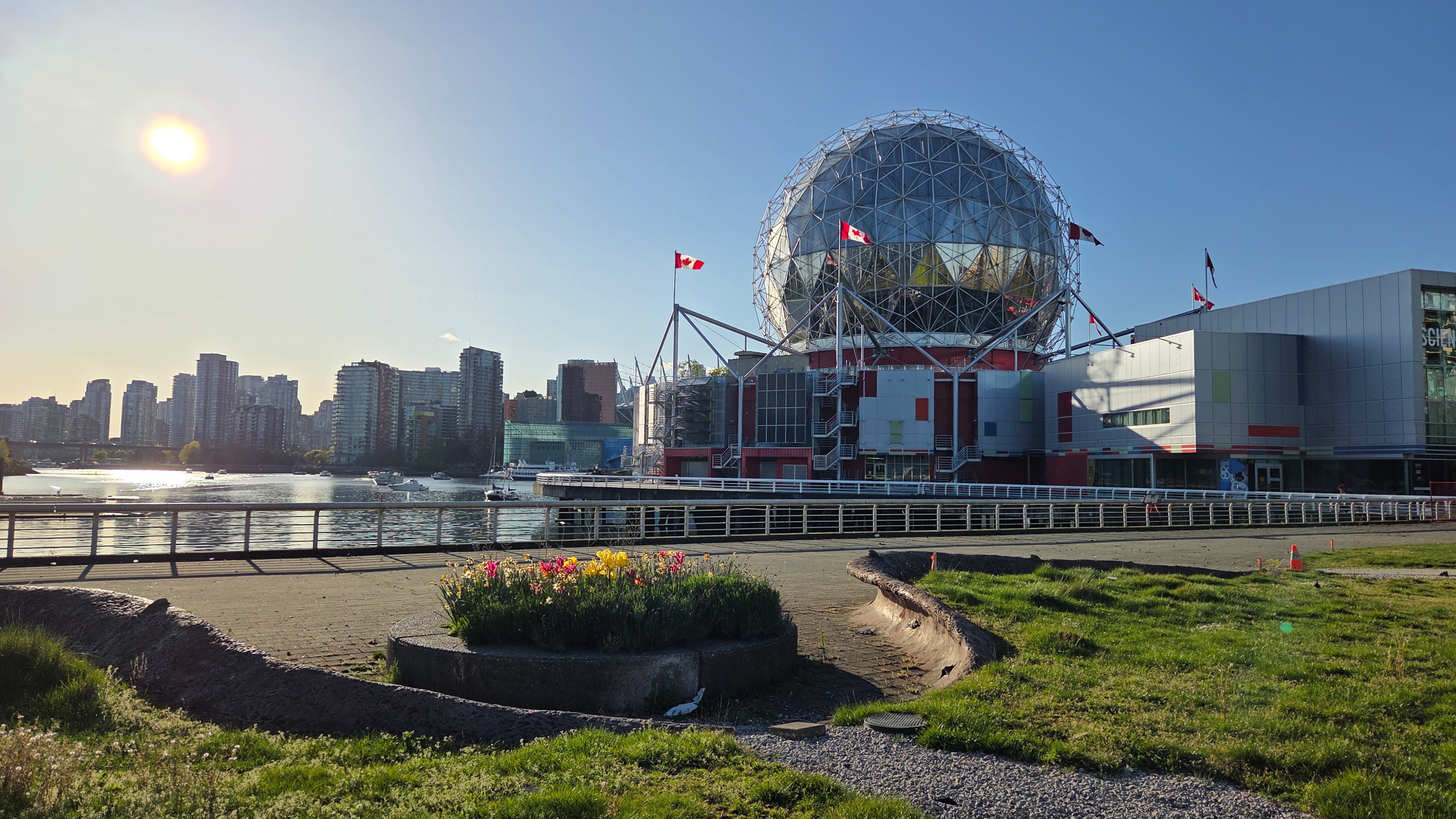 Vancouver Skyline, Science World and False Creek just before sunset